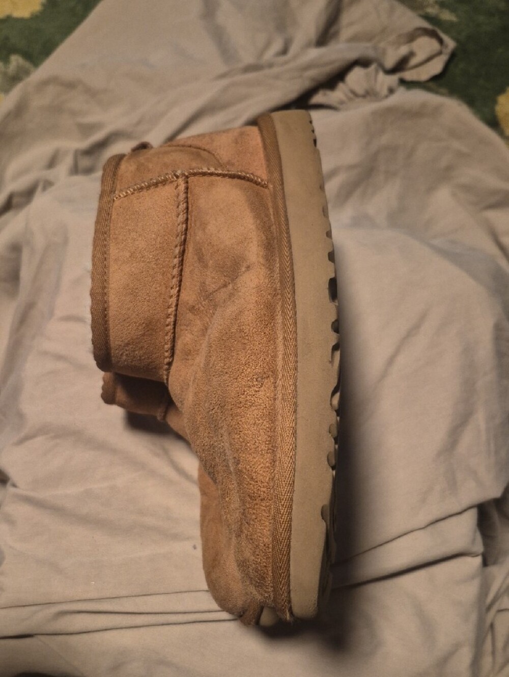 UGG Chestnut Suede Shearling Booties - Picture 6 of 9